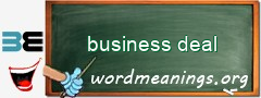 WordMeaning blackboard for business deal